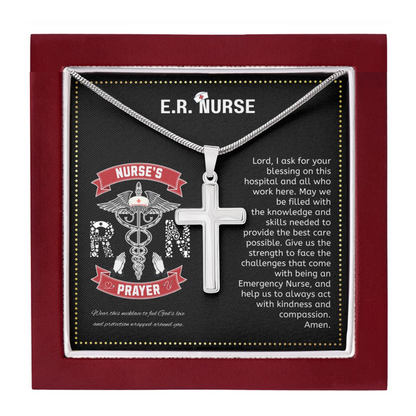 JGF Jewelry Gifts for Family | Relax Keep Calm My Mom Is A Nurse Practitioner | ER ED Cross Necklace Prayer Gifts