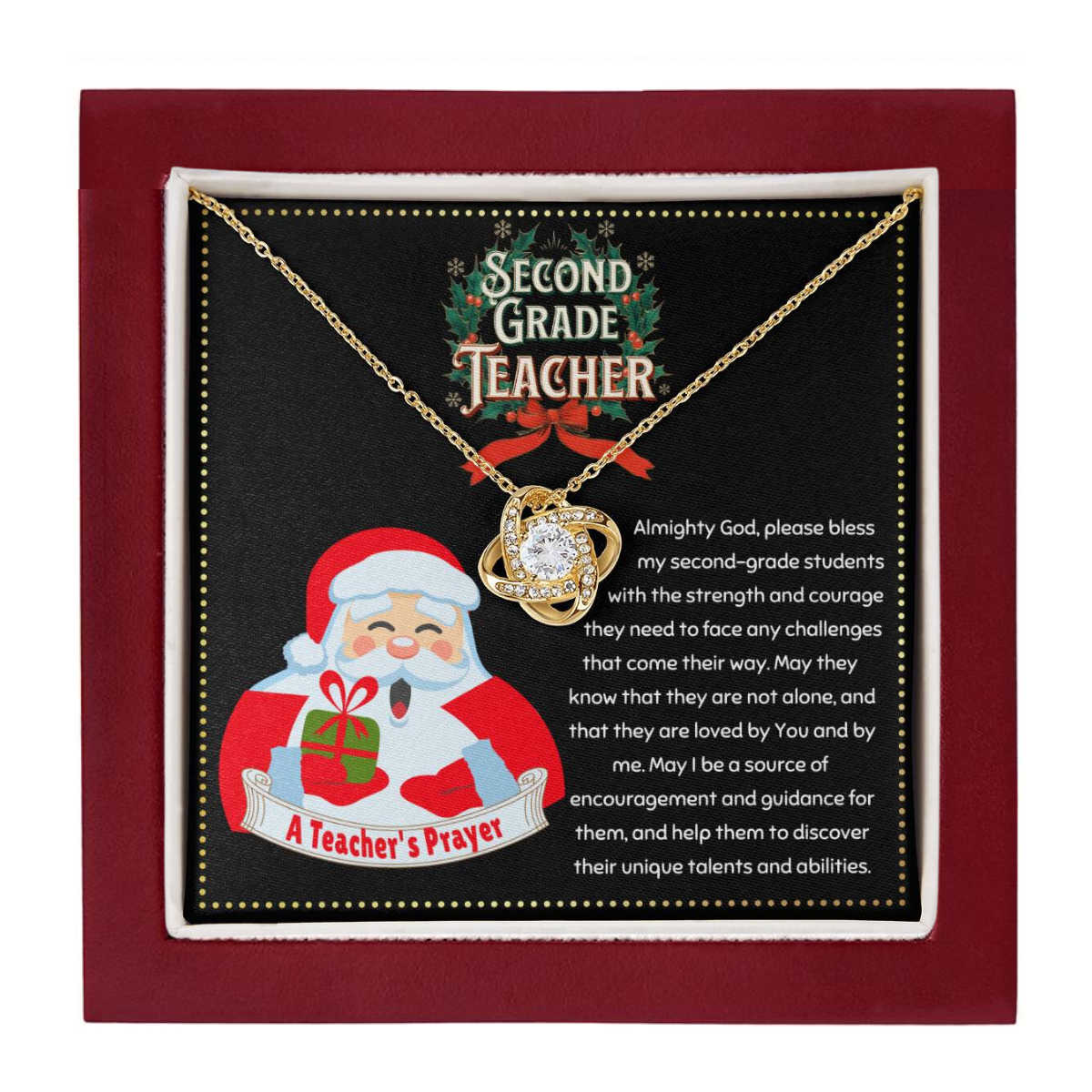 JGF Jewelry Gifts for Family A Christmas Prayer for Second 2nd Grade New Teacher For Women