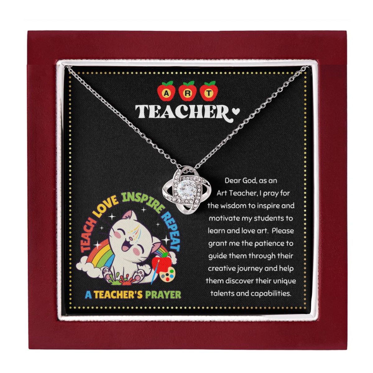 JGF Jewelry Gifts for Family Elementary Back To School Gift For Art Teacher Woman Necklace