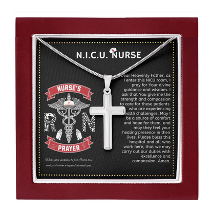 JGF Jewelry Gifts for Family | Gifts For Neuro NICU RN Nurses | Nurse Prayer Cross Necklaces For Women