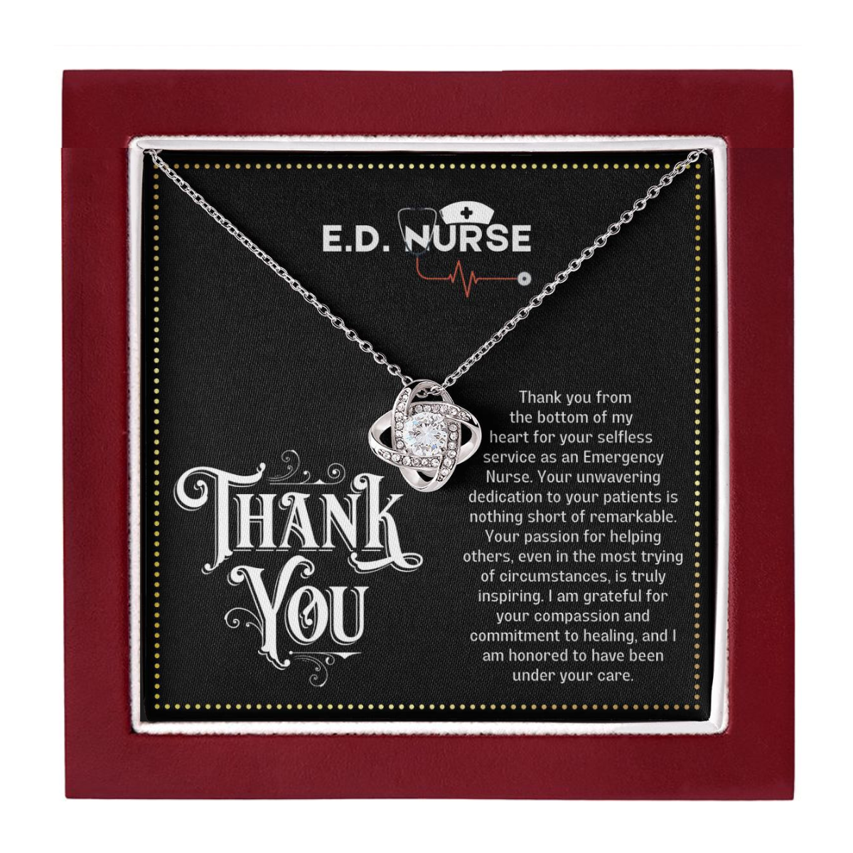 JGF Jewelry Gifts for Family | Thank You ER ED Nurse Gifts | Emergency Department Room Nurse Gifts