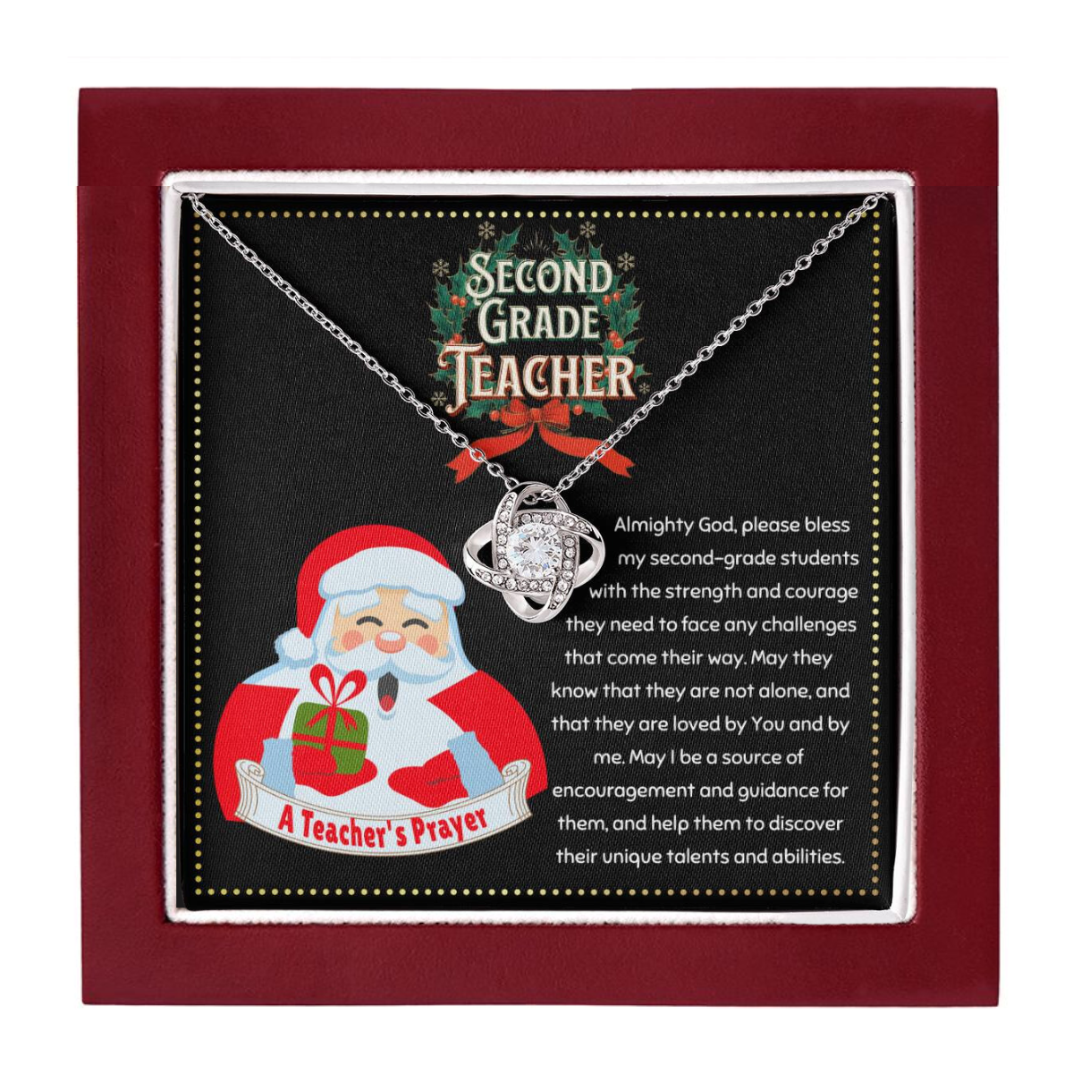 JGF Jewelry Gifts for Family A Christmas Prayer for Second 2nd Grade New Teacher For Women