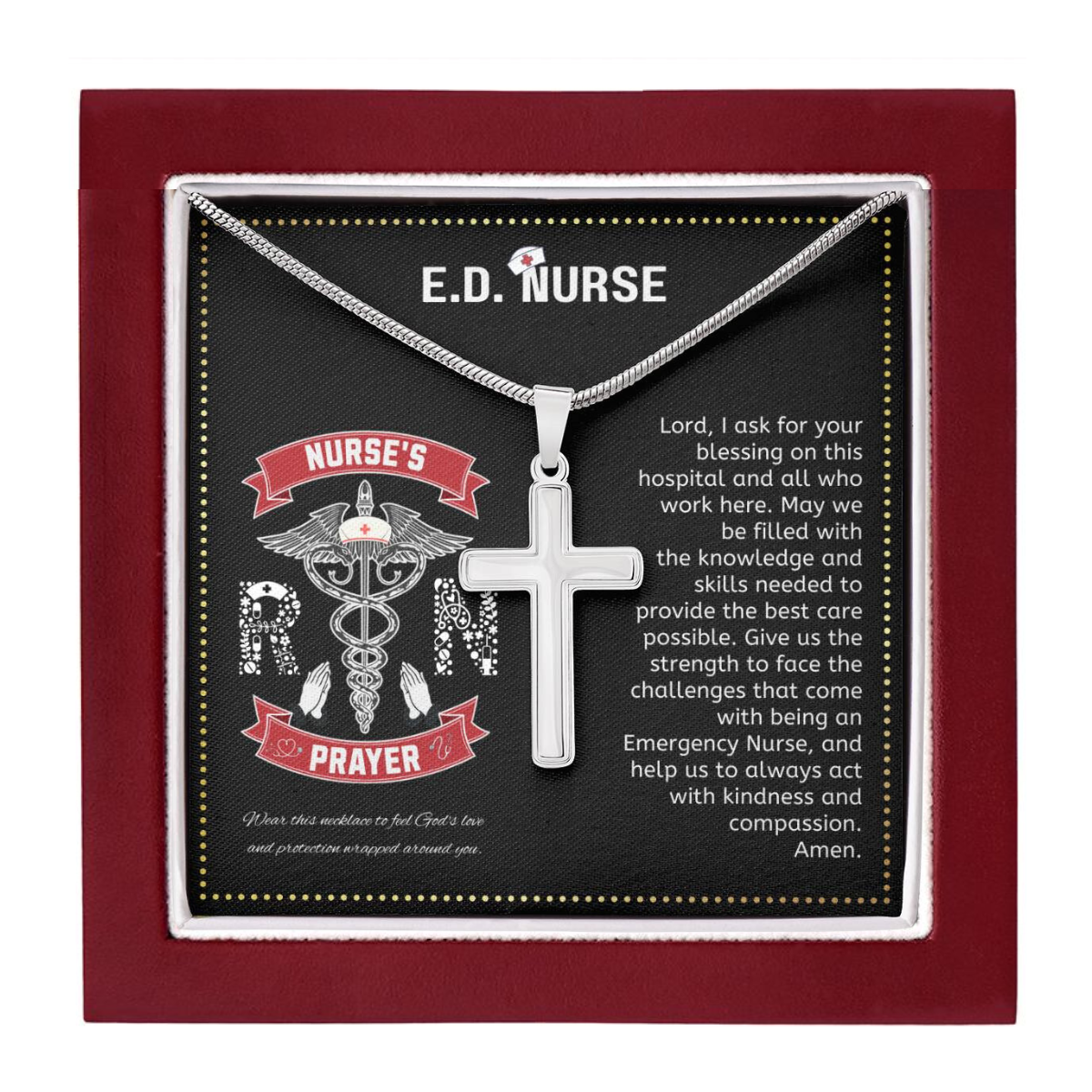 JGF Jewelry Gifts for Family | Emergency Room Nurse Essentials | ER ED Nurse Practitioner Gifts For Women Necklace