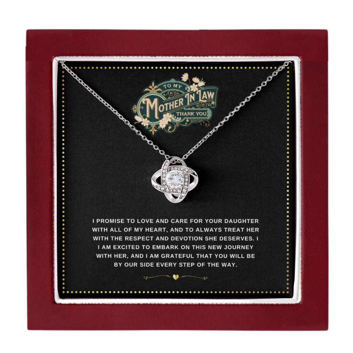 JGF Jewelry Gifts for Family | Elegant Sterling Silver Necklace gifts for Mother In Law from Son In Law on Wedding Day