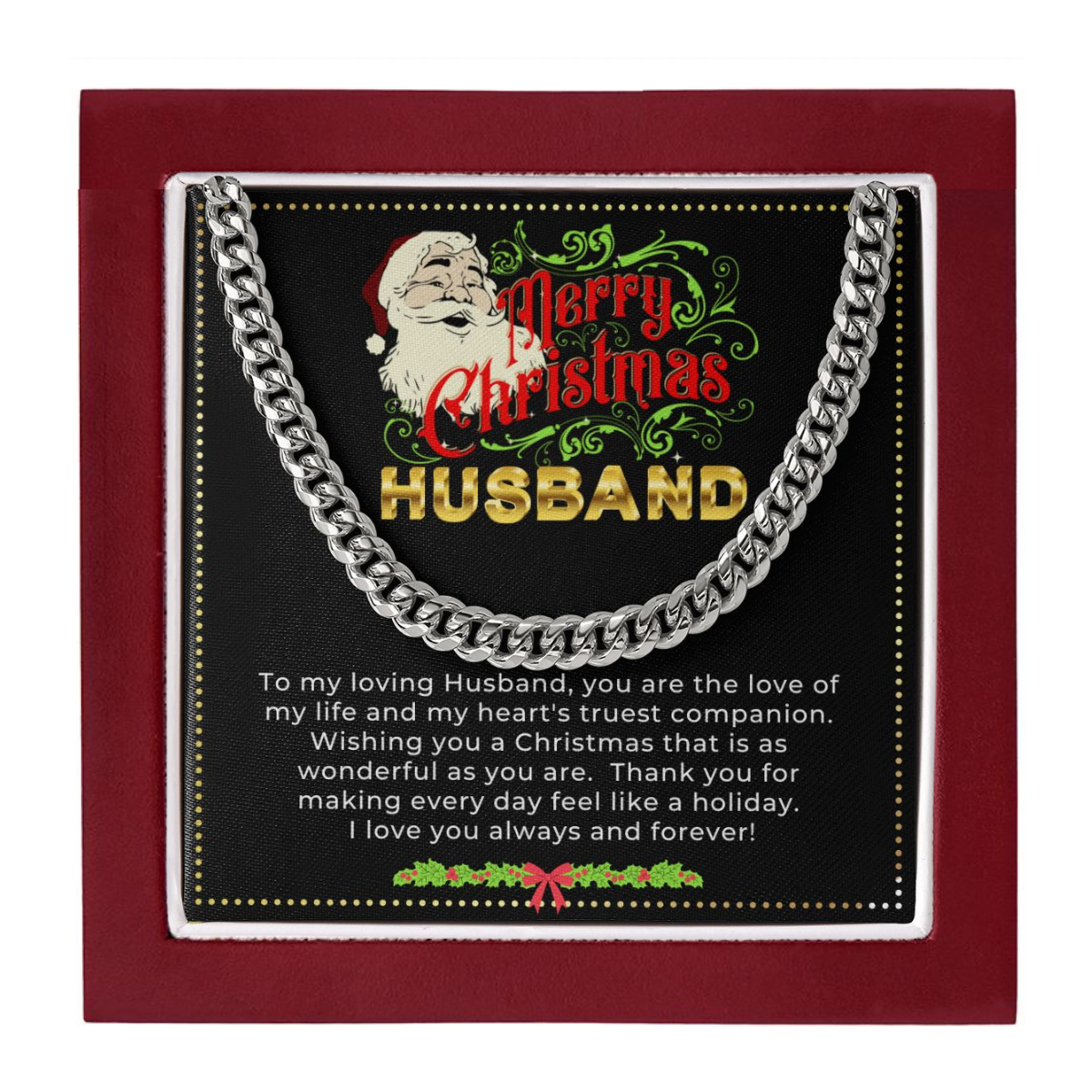 JGF Jewelry Gifts for Family | Cuban Chain Necklace Gifts From Wife For Christmas | Newly Wed Gift For Husband