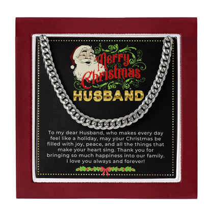 JGF Jewelry Gifts for Family | To My Husband Cuban Link Chain Necklace Christmas Gifts | Gift To Show My Husband I Love Him