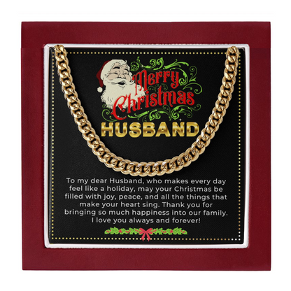 JGF Jewelry Gifts for Family | To My Husband Cuban Link Chain Necklace Christmas Gifts | Gift To Show My Husband I Love Him