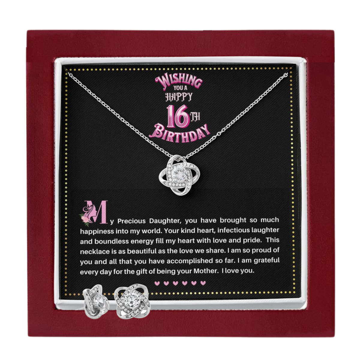 JGF Jewelry Gifts for Family | 16th Birthday Gifts For Girls Sweet 16 | Daughter Gift From Mom Necklace Sterling Silver