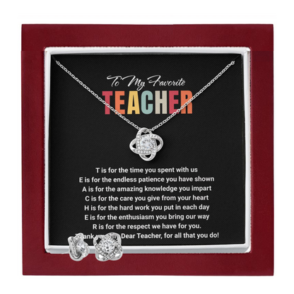 JGF Jewelry Gifts for Family: Silver Necklace and Earrings Set Farewell Gifts for High School Mentor Teachers