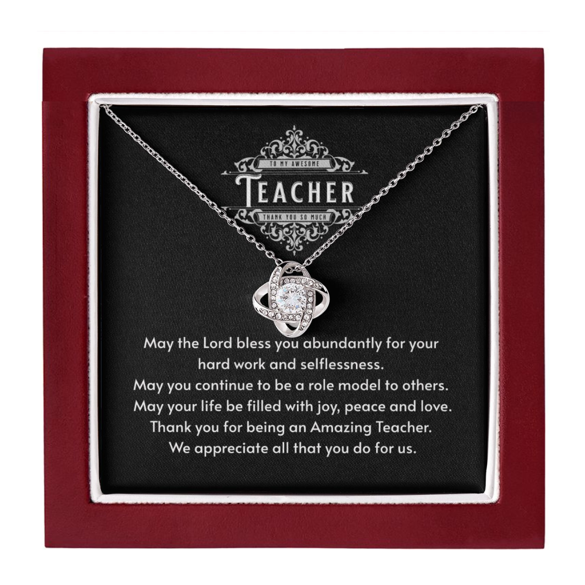 JGF Jewelry Gifts for Family: Thank You Teacher Appreciation Farewell End of Year Necklace Gift from Students