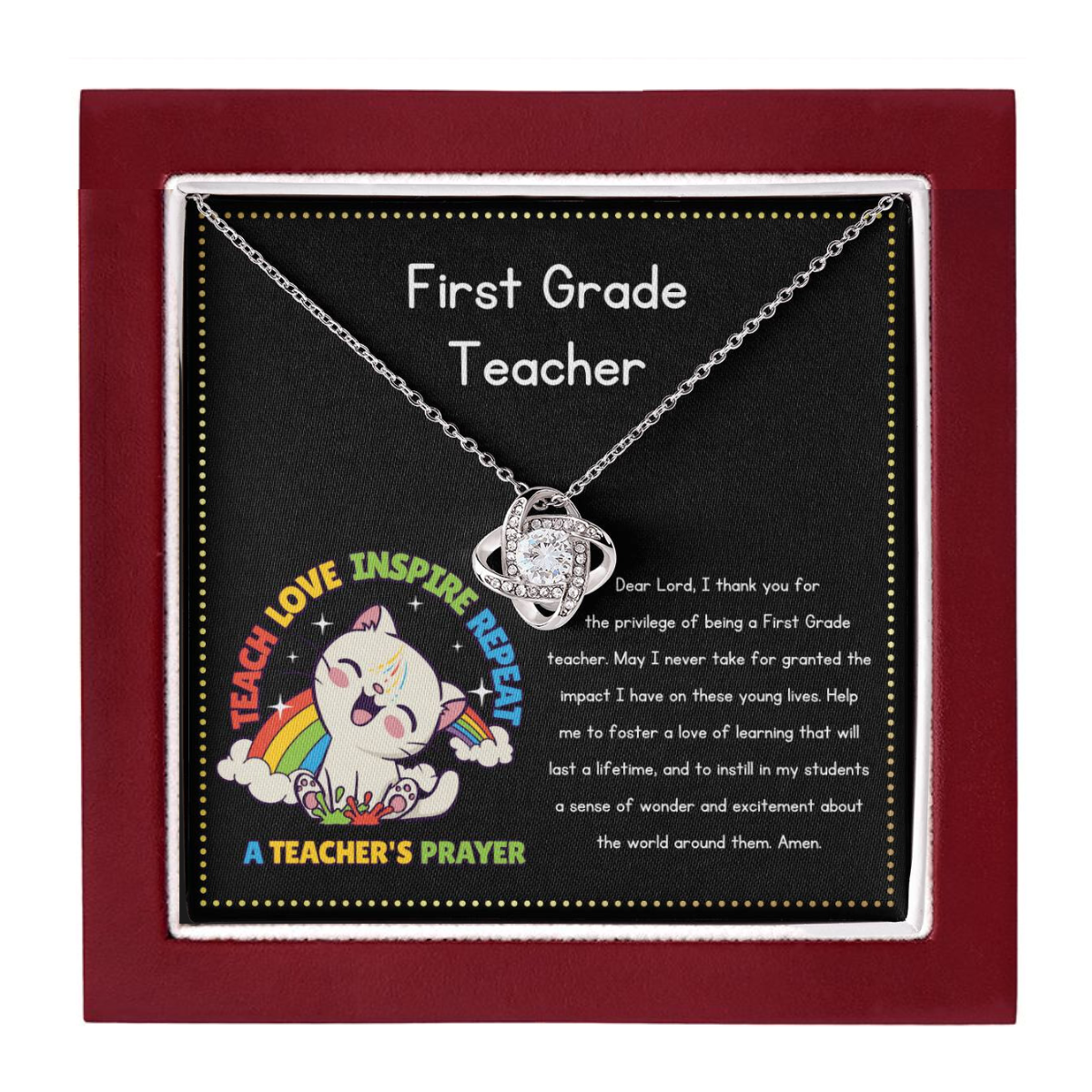 JGF Jewelry Gifts for Family First 1st Grade New Teacher Teach A Prayer Gift