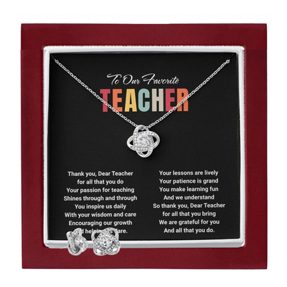 JGF Jewelry Gifts for Family: Retirement Necklace and Earrings Set Gifts for Female Mentor Teachers Leaving for New Job
