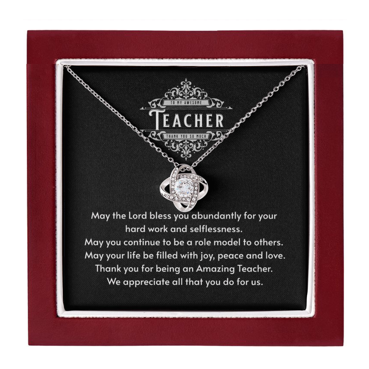 JGF Jewelry Gifts for Family: Thank You Teacher Appreciation Farewell End of Year Necklace Gift from Students