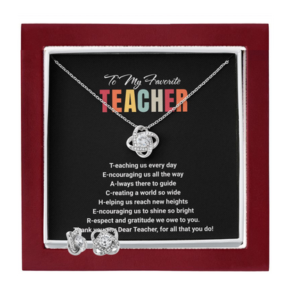 JGF Jewelry Gifts for Family Stainless Steel Cubic Zirconia Stud Earrings and Necklace Gift Ideas for Teachers