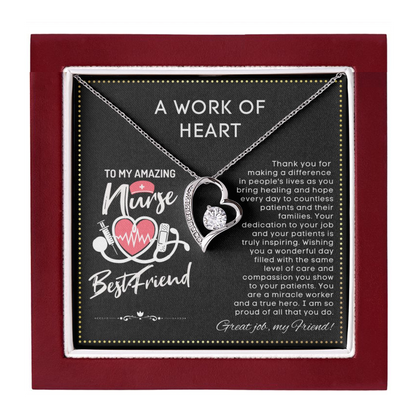 JGF Jewelry Gifts for Family | Nurse Practitioner Graduation Necklace Gift | My Favorite Nurse Calls Me Best Friend