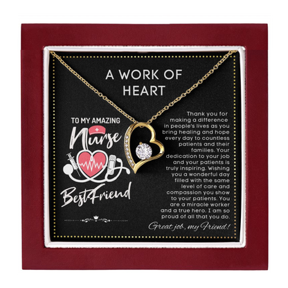 JGF Jewelry Gifts for Family | Nurse Practitioner Graduation Necklace Gift | My Favorite Nurse Calls Me Best Friend