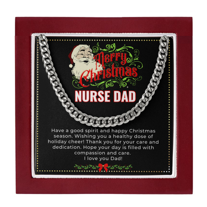 JGF Jewelry Gifts for Family | Relax My Dad Is A Nurse | Sterling Silver Necklace Pendant Charm Christmas Gifts For Men