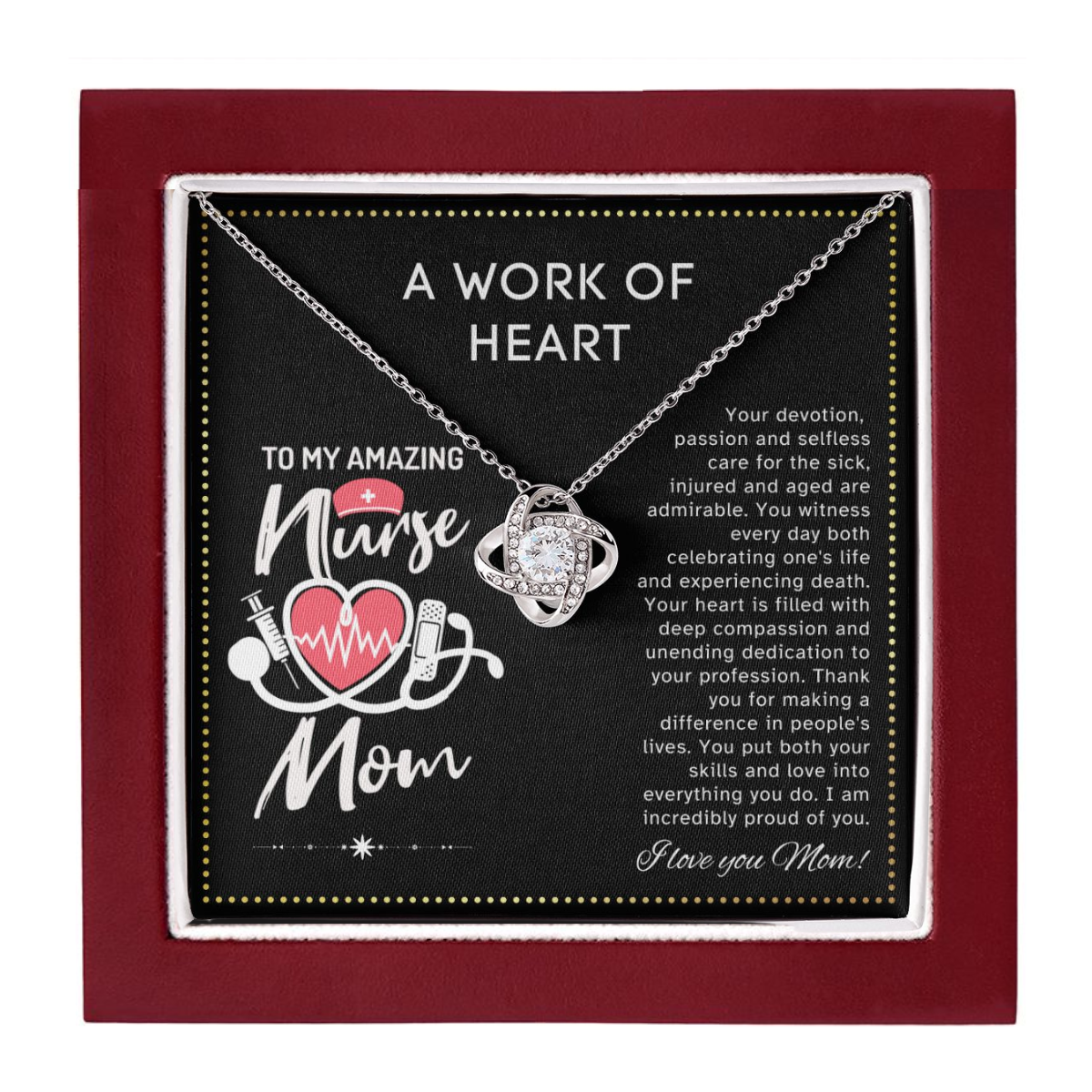JGF Jewelry Gifts for Family | RN Mom Gifts | My Mom Is A Nurse Necklace Jewelry | Nurses Week Gifts For Mom