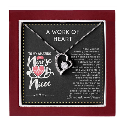 JGF Jewelry Gifts for Family | My Favorite Nurse Calls Me Niece | Nurse Practitioner Graduation Necklace Gift