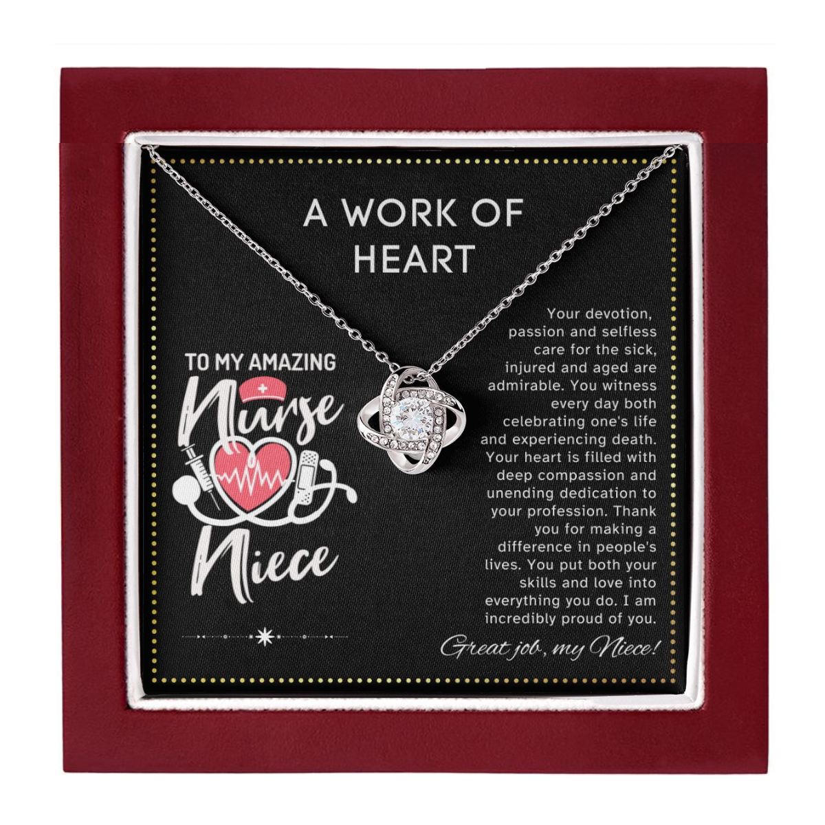 JGF Jewelry Gifts for Family | My Niece Is A Nurse | Birthday Gift For Niece Adult From Aunt And Uncle