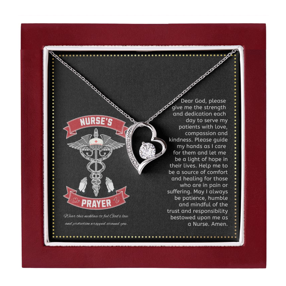 JGF Jewelry Gifts for Family | Nurses Prayer Necklace Sterling Silver | Nurse Practitioner Graduation Gifts For Women