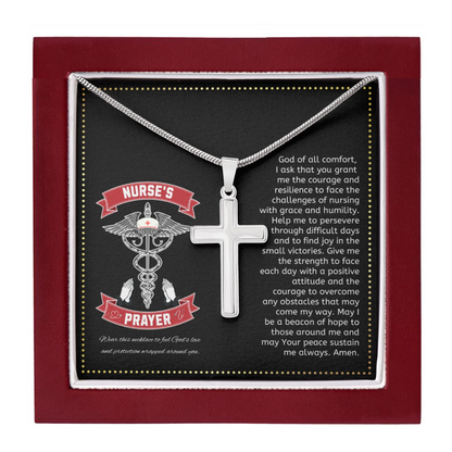 JGF Jewelry Gifts for Family | Relax Keep Calm My Mom Is A Nurse Practitioner | Cross Necklace Prayer Gifts