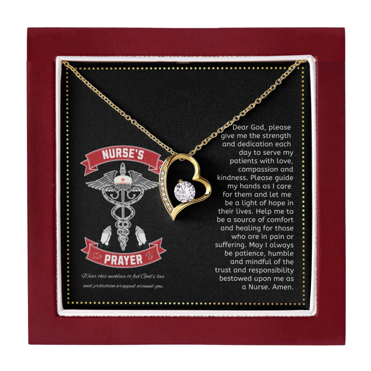 JGF Jewelry Gifts for Family | Nurses Prayer Necklace Sterling Silver | Nurse Practitioner Graduation Gifts For Women