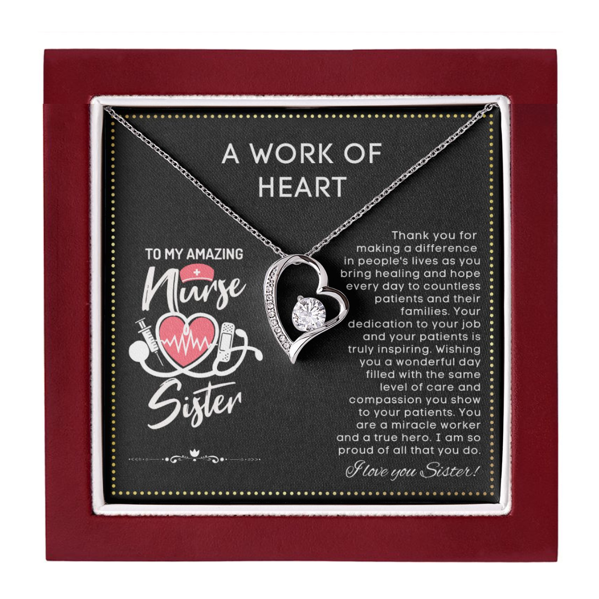 JGF Jewelry Gifts for Family | Nurse Appreciation Gifts For Sister Necklace | Nurses Week Gifts Sister