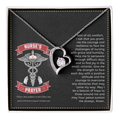 JGF Jewelry Gifts for Family | Nurses Prayer Necklace Sterling Silver | Nurse Practitioner Gifts for Women Heart Necklace