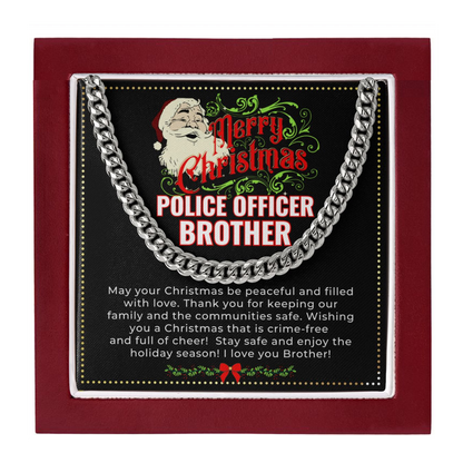 JGF Jewelry Gifts for Family | My Big Brother Is A Police Officer Necklace Christmas Gifts For Men