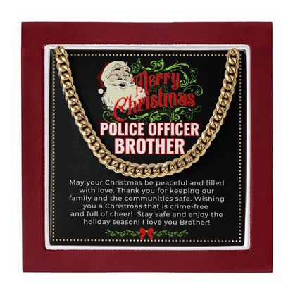 JGF Jewelry Gifts for Family | My Big Brother Is A Police Officer Necklace Christmas Gifts For Men