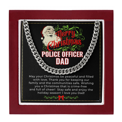 JGF Jewelry Gifts for Family | Police Officer Dad Gifts From Daughter | Xmas Christmas Necklace Charm Gifts For Men