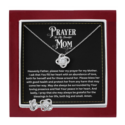 JGF Jewelry Gifts for Family | Simple Silver Earring and Necklace Set for Women | Prayer for Mother In Law Gift Basket Alternative Item Ideas