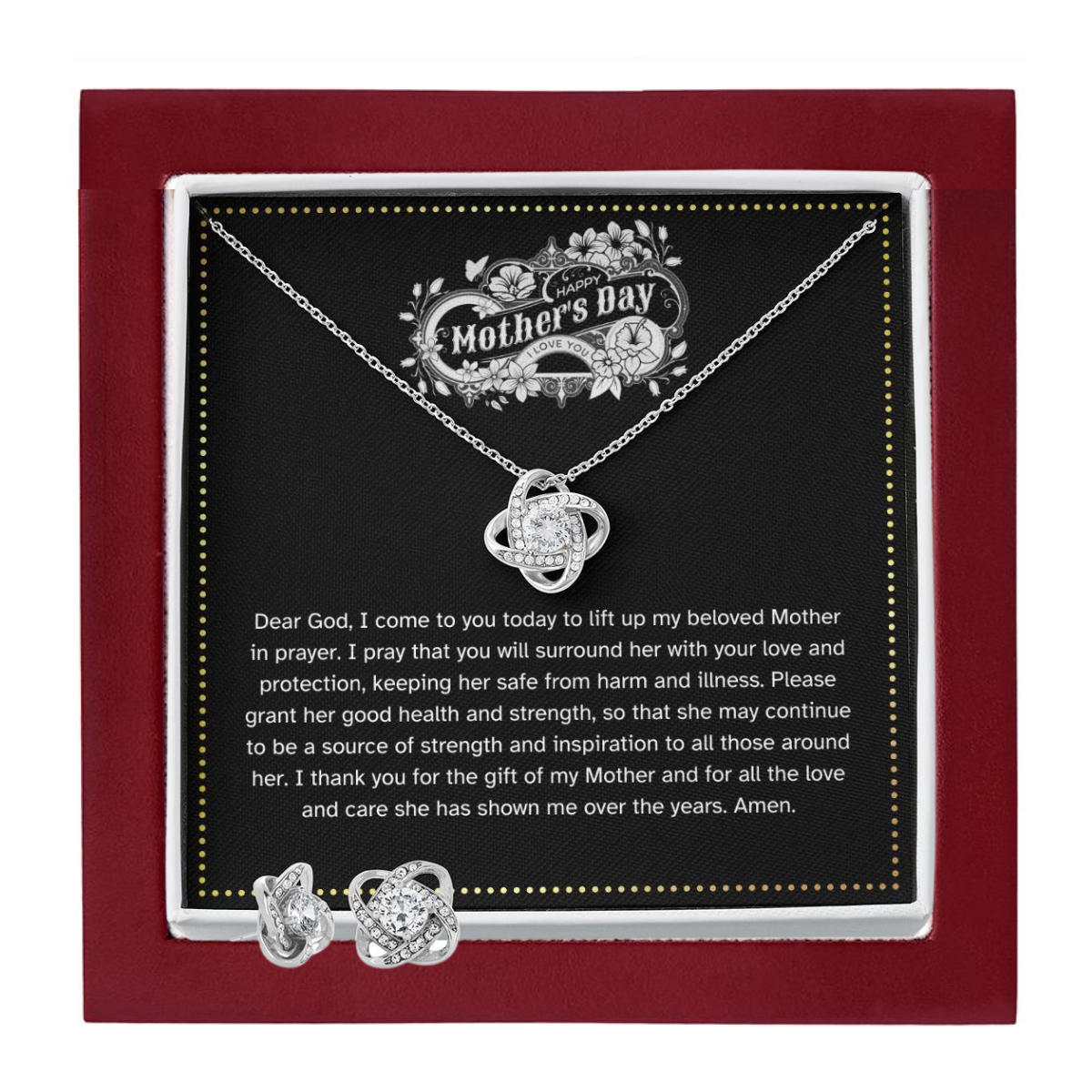 JGF Jewelry Gifts for Family | Happy Mother's Day Gift Basket Stuffer Ideas | Necklace and Earrings Jewelry Set for Women