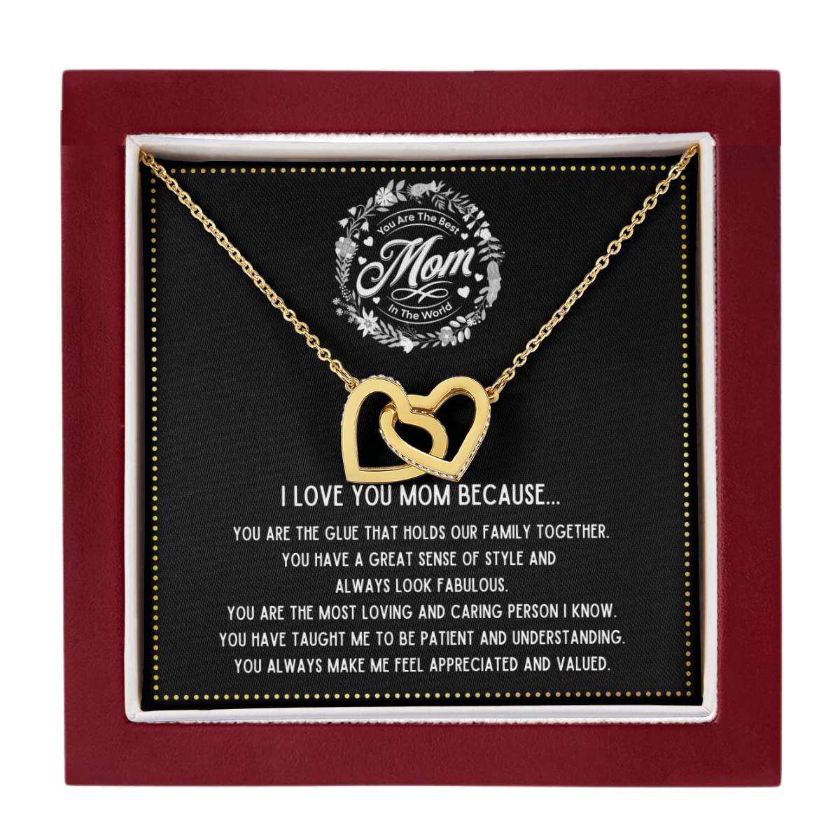 JGF Jewelry Gifts for Family - Heart Pendant Necklace With Crystal Zircon Jewelry Gifts For Aunt From Nephew