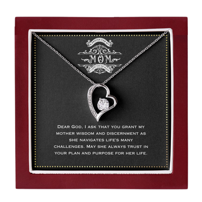 JGF Jewelry Gifts for Family - Mothers Birthday Gift I Love Mom Heart Pendant Necklace for Women with Message Card