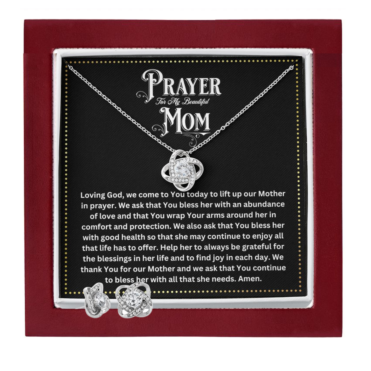 JGF Jewelry Gifts for Family | Prayer for Pregnant, Single and First Time New Mom After Birth | Necklace and Earring Set for Women