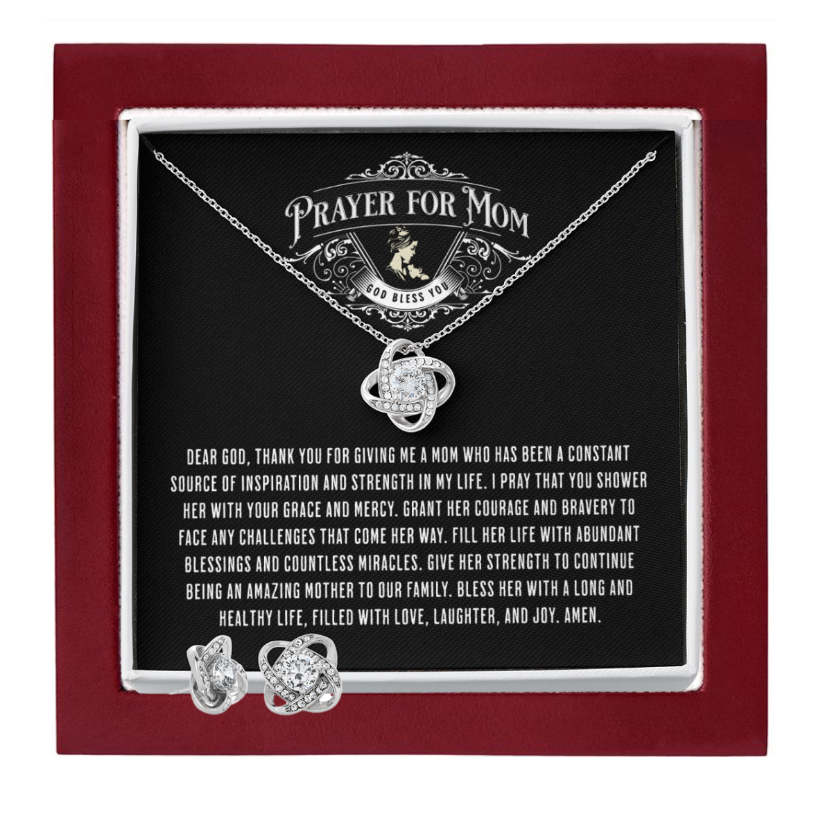 JGF Jewelry Gifts for Family: Sterling Silver Long Necklace and Earrings Set for Women | Happy Mother's Day Gift Basket Items