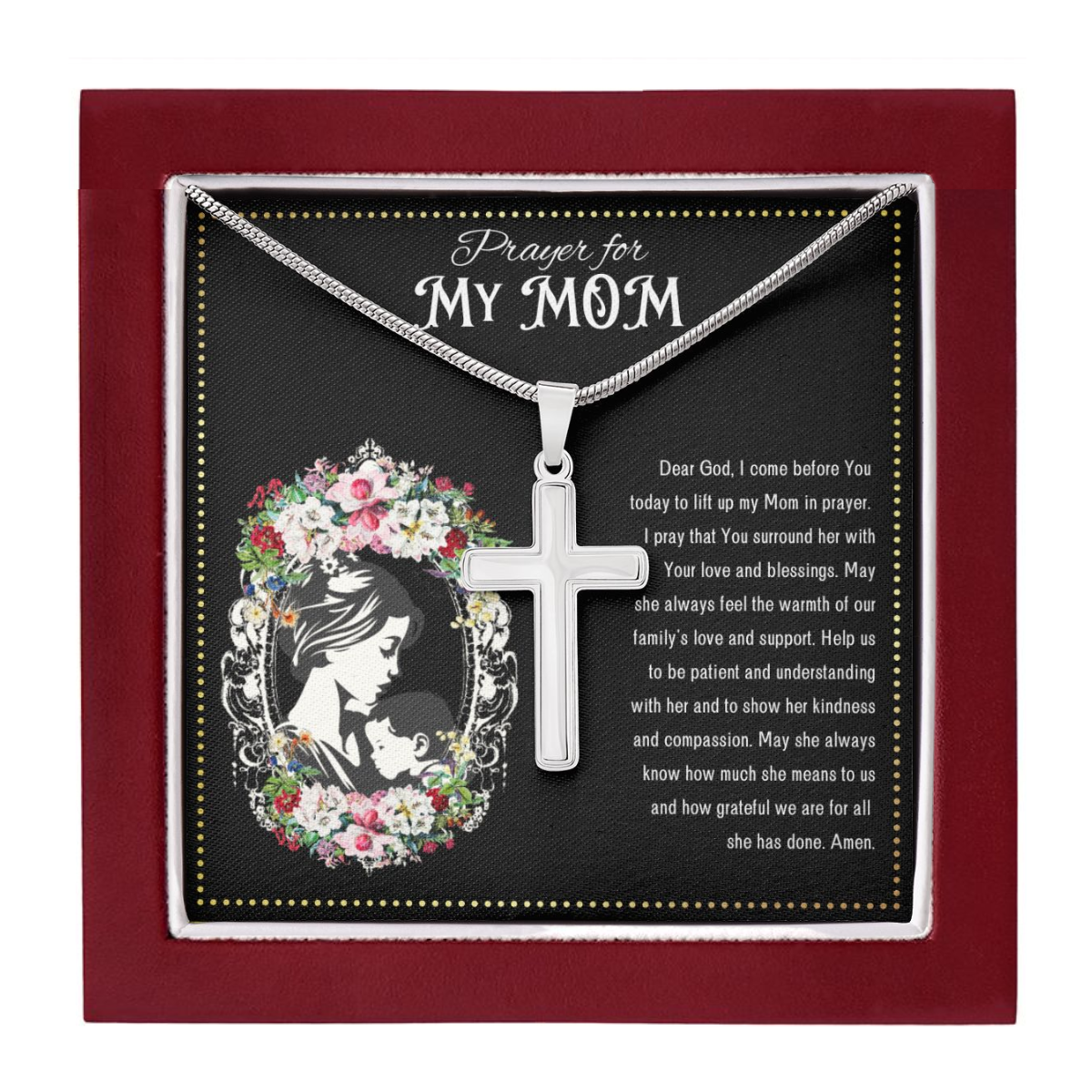 JGF Jewelry Gifts for Family | Prayer For Mom And Wife | I Love You Mom Gifts Flowers | Serenity Prayer Gifts For Women