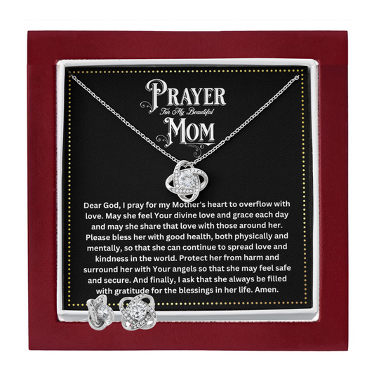 JGF Jewelry Gifts for Family | Casual Silver Necklace Earrings Set for Women | Birthday Prayer Gifts for Mother, Mom, Mama and Mum