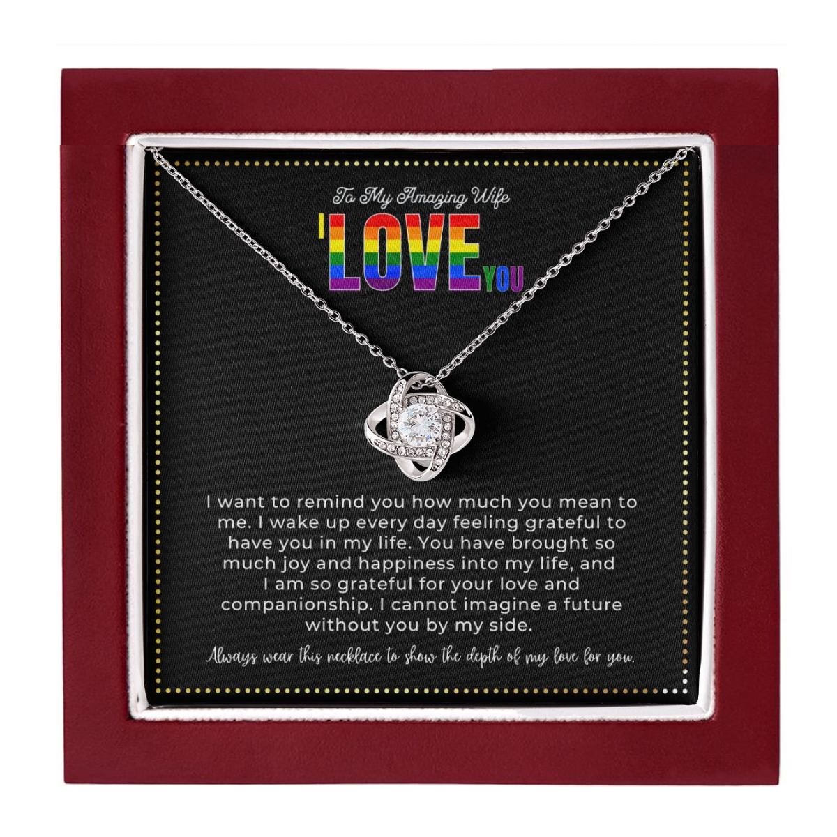 JGF Jewelry Gifts for Family | To My Amazing Wife I Love You Necklace Gift