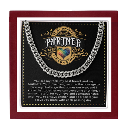 JGF Jewelry Gifts for Family | Stainless Steel Cuban Link Necklace For Men | Gift For My Partner For Anniversary |Necklace For Gay Men