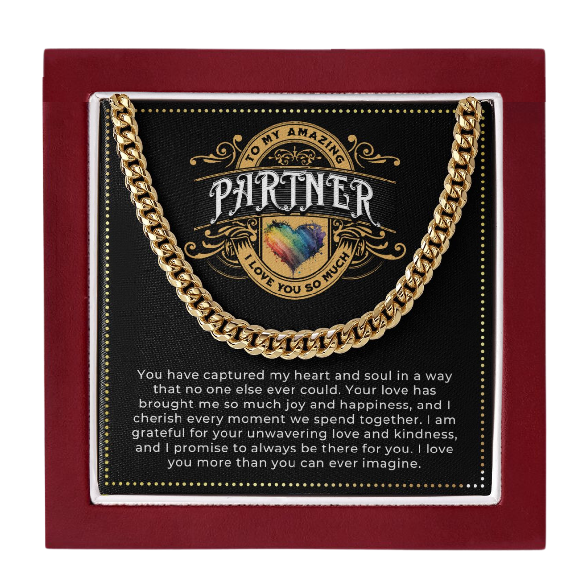 JGF Jewelry Gifts for Family | Mens Sterling Silver Cuban Chain Necklace | Birthday Gifts For Partner | Lgbt Necklace For Men