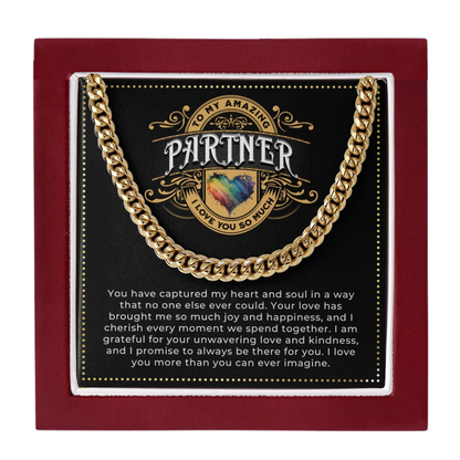 JGF Jewelry Gifts for Family | Mens Sterling Silver Cuban Chain Necklace | Birthday Gifts For Partner | Lgbt Necklace For Men