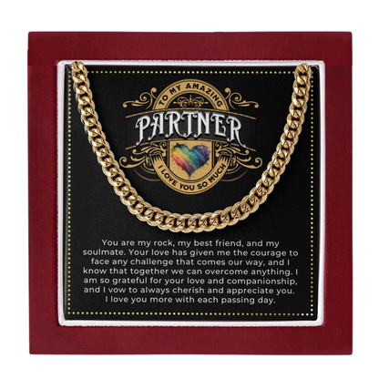 JGF Jewelry Gifts for Family | Stainless Steel Cuban Link Necklace For Men | Gift For My Partner For Anniversary |Necklace For Gay Men