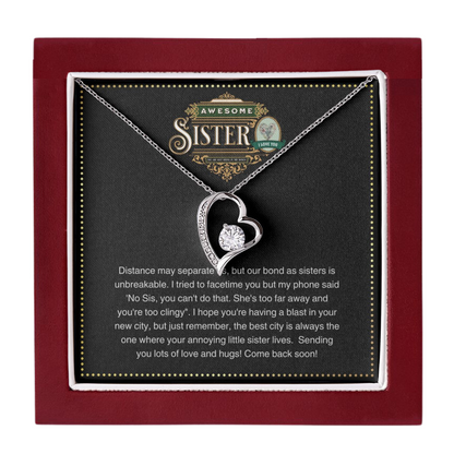 JGF Jewelry Gifts for Family | I love You Sister Heart Necklace Gifts from Sister Sterling Silver | New Mom Gift Basket Item Ideas