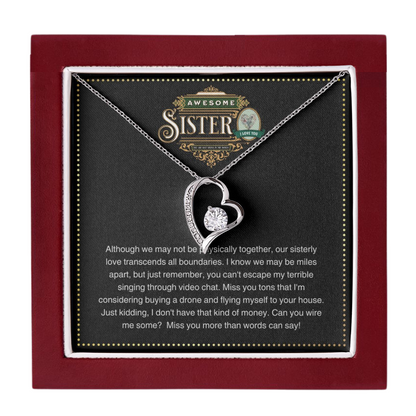 JGF Jewelry Gifts for Family | You are Awesome Gifts for Women Simple Gift Basket Item for Sister |Cubic Zirconia Heart Necklace