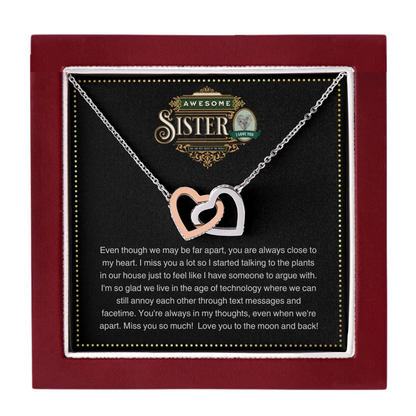 JGF Jewelry Gifts for Family | Send A Happy Birthday Gifts To Adult Sister | Sterling Silver Interlocking Hearts Charm Necklace for Women