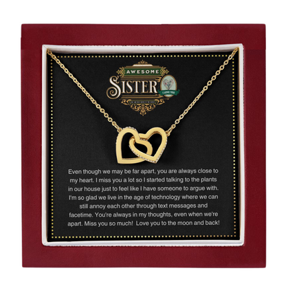 JGF Jewelry Gifts for Family | Send A Happy Birthday Gifts To Adult Sister | Sterling Silver Interlocking Hearts Charm Necklace for Women