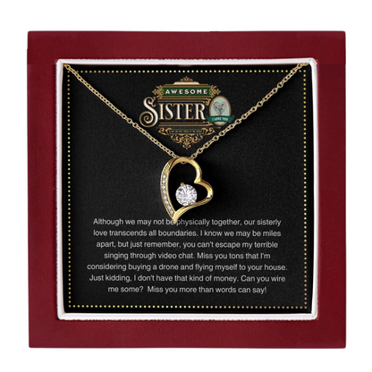 JGF Jewelry Gifts for Family | You are Awesome Gifts for Women Simple Gift Basket Item for Sister |Cubic Zirconia Heart Necklace